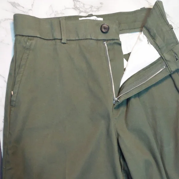 NWT Spanx Deep Pine Green Wide-Leg Stretch Twill Crop Pants, Size M - Picture 7 of 11